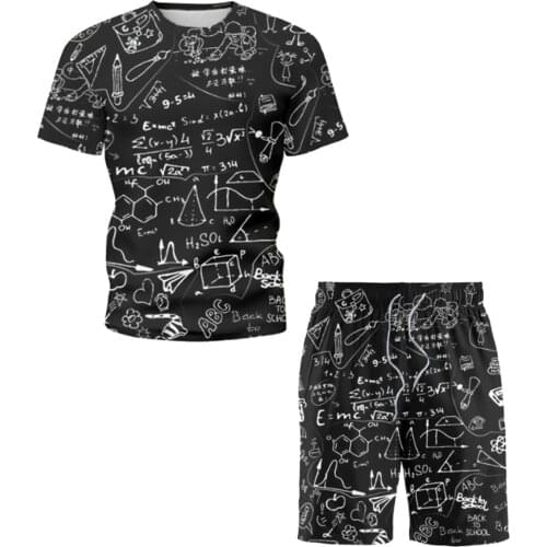 Men Fashion Casual Set Print Short Sleeve Round Neck T-shirts Drawstring Shorts Plus XL 4XL T Shirt Sport Lougewear Home Clothes