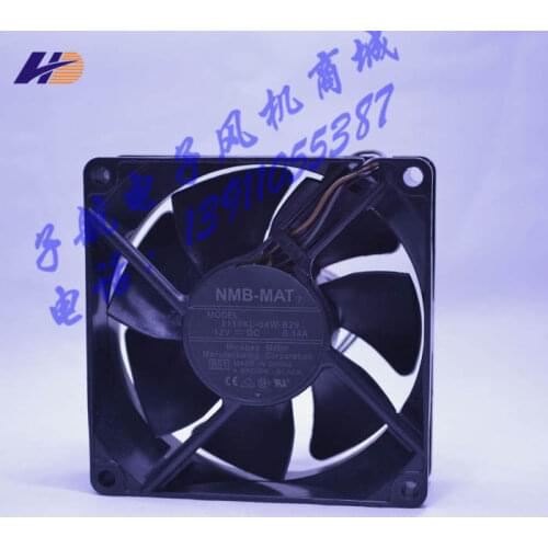 NMB-MAT 3110KL-04W-B29 B51 DC 12V 0.14A 80x80x25mm 3-wire Server Cooling Fan