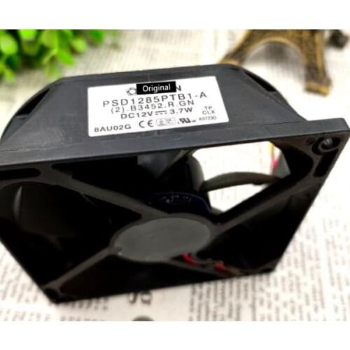Original 100% working PSD1285PTB1-A (2).B3452.R.GN DC 12V 3.7W 3-wire 3-pin connector 80mm 85x85X25mm Server Square fan
