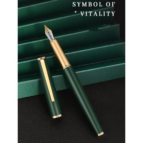 Jinhao 95 Series Fountain Pen Retro Design Metal Barrel Elegant Gold Clip Fine Nib Writing Office Business Signature School F267