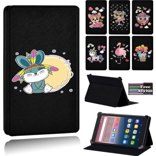 Shockproof Print Leather Tablet Case for Alcatel OneTouch PIXI 3 7.0 Inch/8.0 Inch/10 Inch/Alcatel OneTouch Pixi 4 7 Inch + Pen