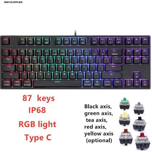 SK87 Wired Mechanical Gaming Keyboard Hot Swappable Gateron Optical Switch 87 Keys RGB LED Programmable for PC/Mac
