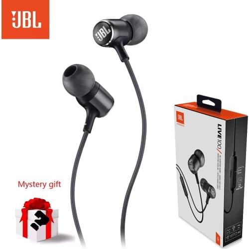JBL LIVE 100 In-Ear Wired Headphones Stereo 3.5mm Wired Earbuds Sports Earphones Deep Bass Sound Music Headphones With Mic
