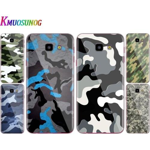 Transparent Cover Camouflage Pattern For Samsung Galaxy J8 J7 J6 J5 J4 J3 J2 Duo Prime Plus Core 2018 Phone Case