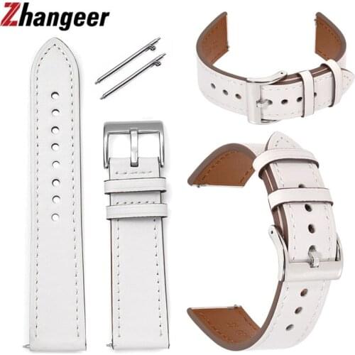 Genuine Leather Watchbands Belt 20mm 22mm Women Men Cowhide Wrist Band Quick Release Strap For Huawei gt2 Samsung Smart Watch