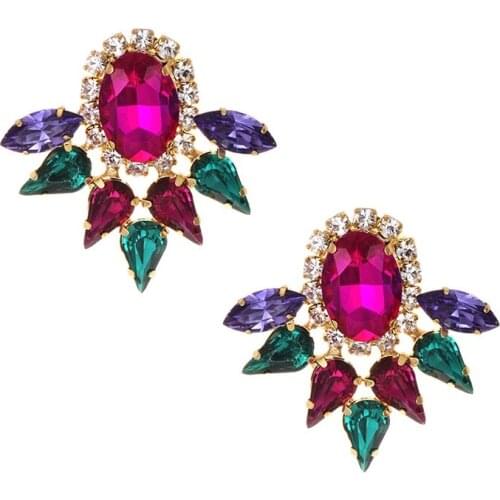 Crystal Earrings Fashion Jewelry Bling Crystal Stud Earrings Round Ring Rose Gold Earrings For Women Wedding 2019 серьги женские