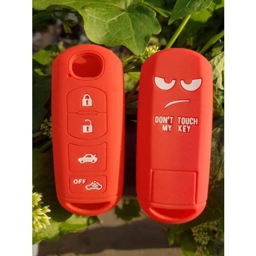 RUNFA AUTO FOB Shell Cover Replacement For Mazda 3 5 6 8 MX-5 Miata CX5 CX7 CX9 M6 GT 4 Button Key Entry Silicone Cover