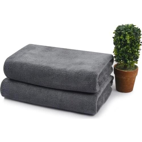 Sunland Microfiber Hand Towels Bathroom Face Towels Wash Towels For Bath Spa Gym Gray Soft Light Weight 16inx30in 2 Packs Grey