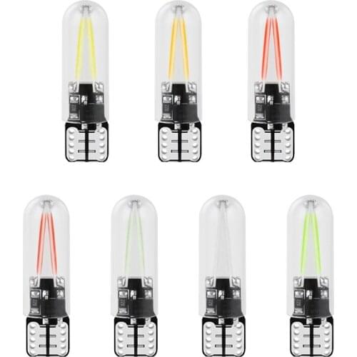 T10 194 2825 WY5W W5W Filament Lights COB LED Glass Shell Wedge Auto Parking Bulbs CANBUS NO ERROR Car Reading Dome Lamp DC 12V