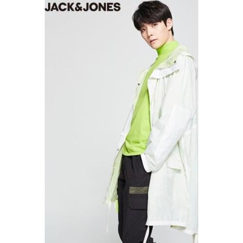 JackJones Mens Sporty Mid-length Waterproof Hooded Trench Coat| 220121593
