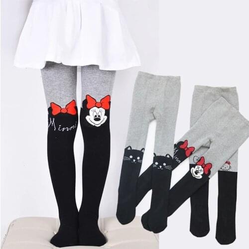 Soft Cotton Tights for Girls Spring/Summer Baby Girls Tights Cute Cartoon Pantyhose Children Knitted Kids Stockings for 3-12Yrs