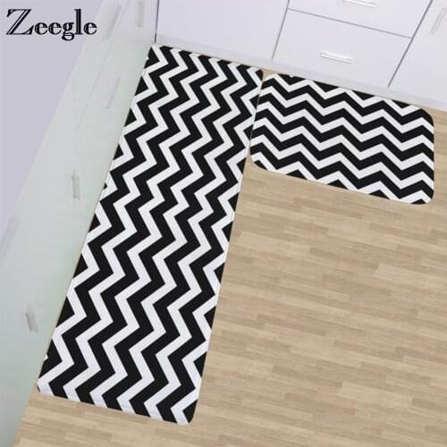 Zeegle Stripe Balcony Table Chair Floor Carpet Rugs For Living Room Absorbent Slip-resistant Kitchen Mat Bedroom Carpet Doormat