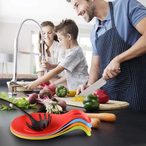 AYEVIN Silicone Spoon Rest Cooking Utensil Rest Kitchen Stuff Ladle Spoon Mat Holder Home Gadgets For Convenience Mats