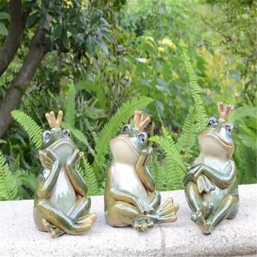 1 PCS Outdoor Garden Frog Decoration Cute Letter Model Home Miniature Resin Animal Handmade Art Ornament