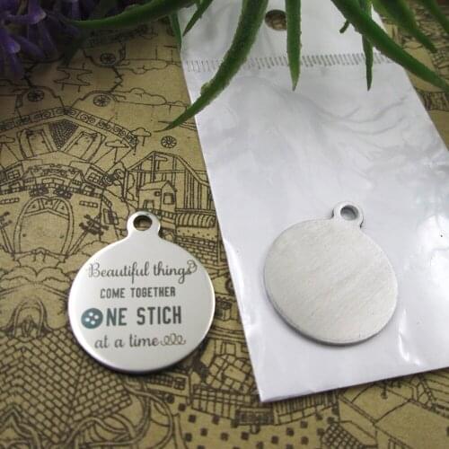 20pcs--"beautiful things come together one..."stainless steel charms 5 styles for choosing DIY Charms for necklace bracelets