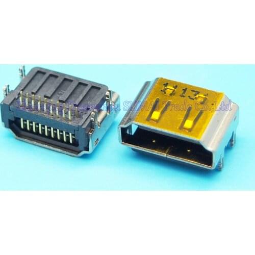 10pcs/lot HDMI female Jack 19pin HDMI JACK Connector sockect For samsung hp dell acer lenovo etc Free shipping