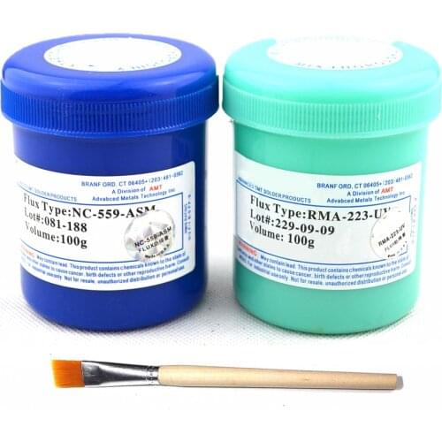 100G NC-559-ASM+RMA-223-UV Lead-Free Solder Flux Paste For SMT BGA Reballing Soldering Welding Repair Paste + BGA brush