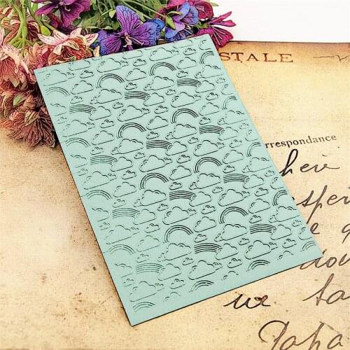 12.6x17.8cm Rainbow cloud folders Plastic bump Scrapbooking DIY Template Fondant indentation Cake Photo Album Card Make