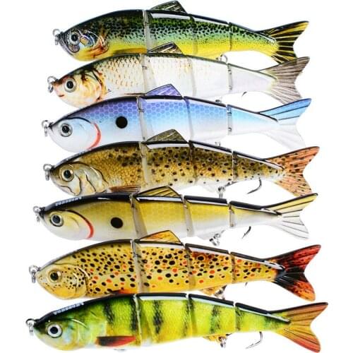 3PCS Fishing Multi section Fish Lure Swimbait Crankbait Minnow 12cm/17g 4 Segment