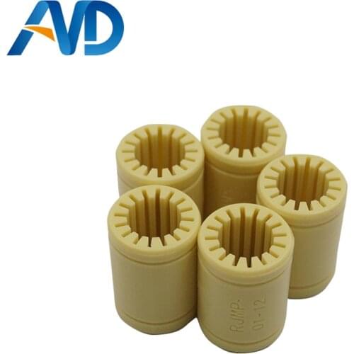 5pcs 3D Printer Solid Polymer LM12UU Bearing - 12mm shaft RJMP-01-12 R Solid Plastic Bearing 12 mm ID