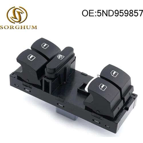 5ND959857 For VW Touran Tiguan Passat B6 B7 CC Golf Mk5 MK6 Jetta III AMAROK Driver Side Master Window Controller Switch Chrome