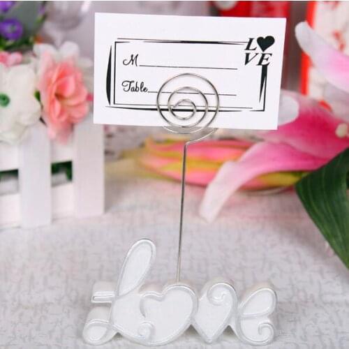 Free Shipping 10pcs/lot Wedding Favor LOVE Holder For Place Card/ Name Card In Party