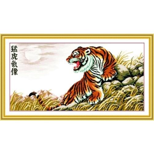 Large picture DIY Cross stitch tiger precision printing cross stitch new living room cross stitch animal series embroidery set