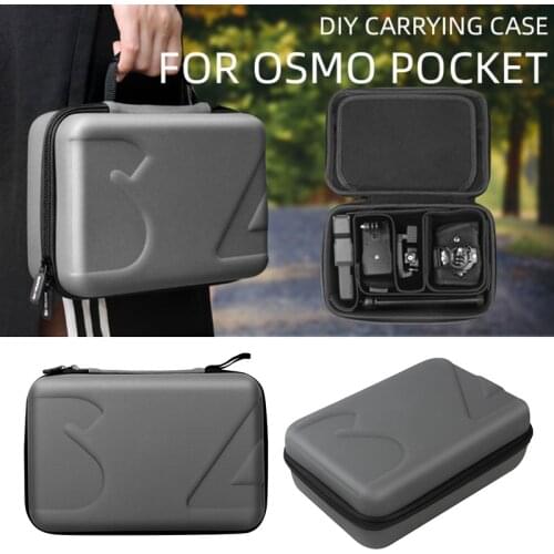 DIY Carrying Case for DJI OSMO Pocket Handheld Gimbal PU Storage Bag Box for Osmo Action Gopro Sjcam Xiaoyi Camera Accessories