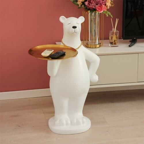 Figurines For Interior Creative Polar Bear Landing Large Ornaments Home Decoration Accessories For Living Room Statues Sculpture