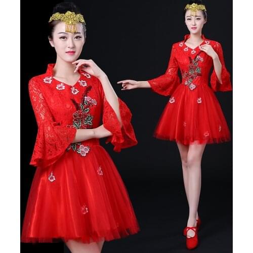 Chinese folk dance costume clothing hanfu ancient fan dance traditional Chinese dance costumes Stage dance wear FF1970