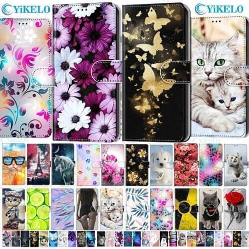 Leather Flip Phone Case For Redmi Note 4 4X 3S GO 4A Flower Cute Cat Painted Wallet Card Holder Stand Book Cover Butterfly Capa