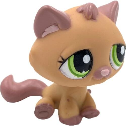 LPS CAT Rare animal pet shop toys STANDARD orange cat #1710 with green eyes cute anime toys for kids
