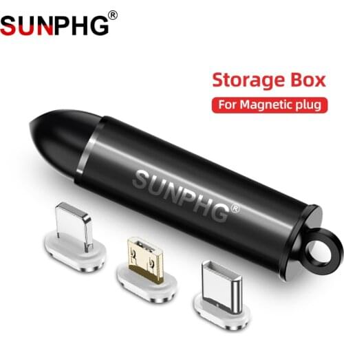 SUNPHG Magnetic Cable Connectors Portable Box Type C Micro USB C Fast Charging Adapter Mini For iPhone Microusb Type-C cord plug