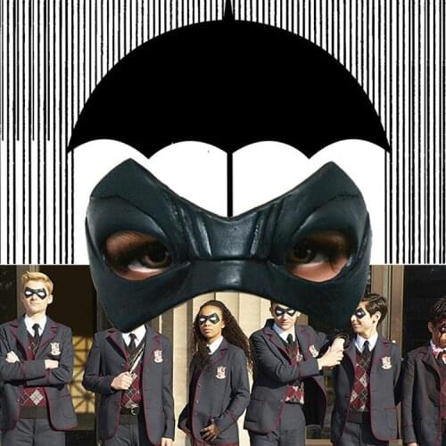TV The Umbrella Academy Cosplay Mask Black Latex Eye Masks for Men Eye Patch Carnival Party Props Halloween Adults Hero Masks
