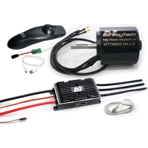 Maytech New 200A VESC6.0 based Controller 6880 6396 Motor for Fighting Robots 1712 Remote MTSKR2005WF DIY Electric Skateboard