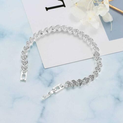 Fashion Crystal Chain Bracelet Women Charm Cuff Bangle New Jewelry Simple Zircon Bracelet for lovers