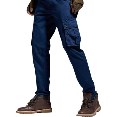 Mens Straight Cotton Multi-bag Baggy Trousers Male Multi Pocket Army Overalls Outdoor Sports Wearproof Military Cargo Pants