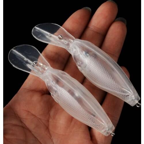 8.8CM 7.12G 20pcs Unpainted Lure Fishing Bait Blank Transparent Crankbait Vib Minnow Wobbler Hard Bait Fishing Tackle
