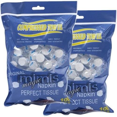 200X Travel Dry Compressed Coin Disposable Face Towel Wipes Tablet Travel Tissue