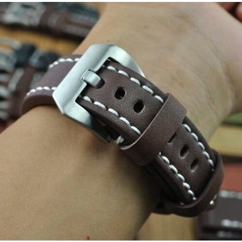 Wholesale 10PCS / lot 22MM handmade genuine cow leather Watch band watch strap 5 colors available -4101