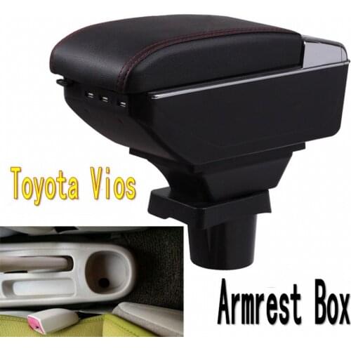 Dual Layer Center Console Storage Box For Toyota Yaris L Sedan Vios 2002 - 2008 Faux Cup Holder Armrest Arm Rest 2015 2016 2017