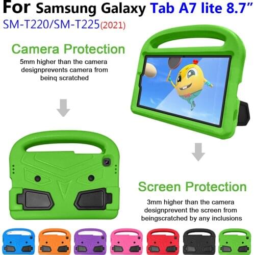 Full Body Protective Shockproof Case for Samsung Galaxy Tab A7 Lite Kids Case 2021 SM-T220 T225 Light EVA Cover with Kickstand