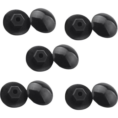 Prettyia 10x Bike Rubber Waterproof Dustproof Headset Cover Screw Caps Black