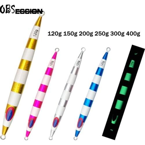 OBSESSION Fast fall Jig lures 120g 150g 300g Light Lures Metal Jigging bait boat fishing lure set Bait Sea Bass Fishing tackle