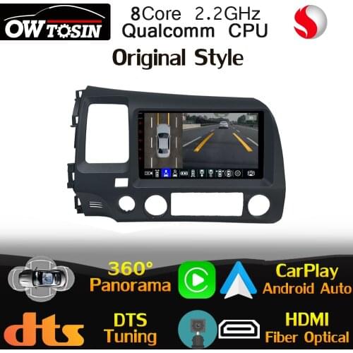 Qualcomm CPU Android For Honda Civic 8 FA FD FG Acura CSX 2005-2012 Original Style Car Multimedia CarPlay GPS Radio 360 Camera