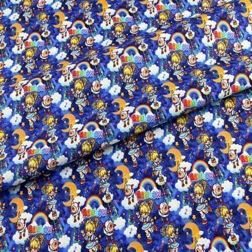 Rainbow Girl 100% Cotton Fabric for Girl Clothes Hometextile Cushion Cover Backpacks DIY 140cm Width