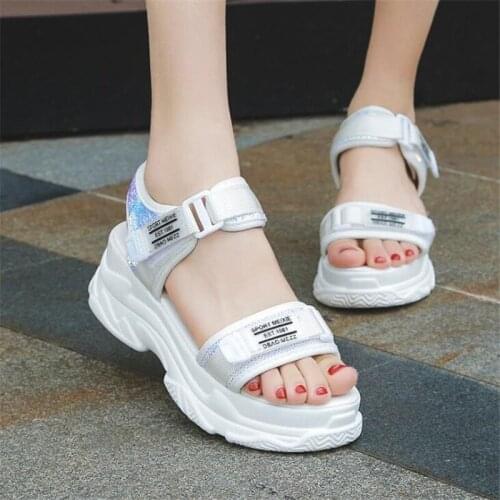 Women Platform Sandals Shoes 2019 Summer Female Shoes Thick Soled Beach Sandal Casual Chunky Woman Slippers Flats Sandalias Muje