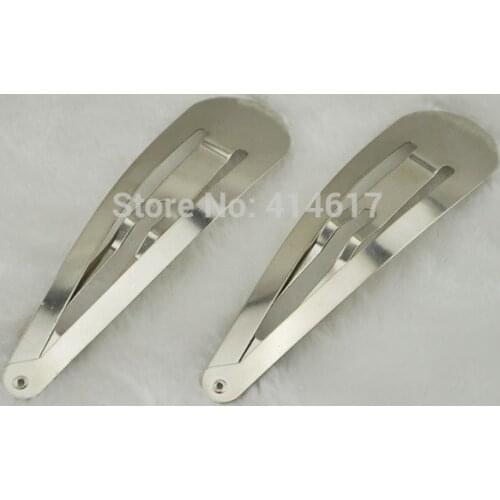 50pcs Silver Snap Hair Clips 90MM bow prong for DIY jewelry Supply DZ08