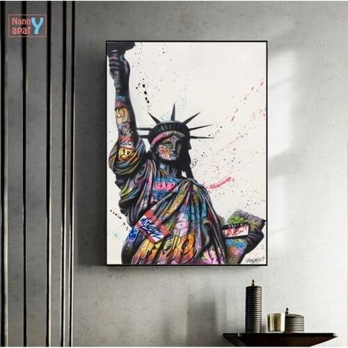 Statue of Liberty Canvas Painting Graffiti Art Poster Street Statue of Liberty Pictures Wall Art Posters and Prints Home Decor