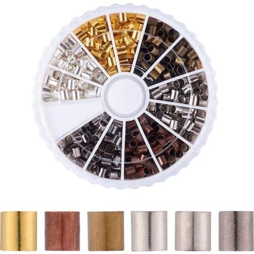 1 Box 6 Colors Tube Crimp Beads 3x3mm Hole: 2~2.5mm about 420pcs/box Crimp Bead For Jewelry DIY Accessories
